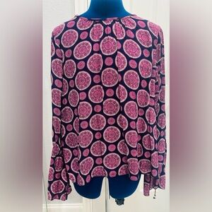 NWT; Michael Kors, Long sleeve blouse, Electric Pink, Medium
